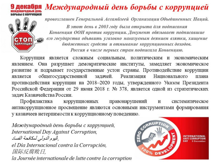 Международный день борьбы с коррупцией. Международный день борьбы с коррупцией.